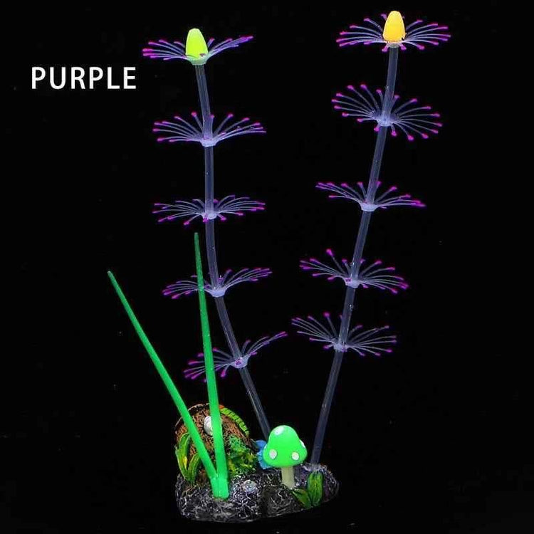 Simulation Aquatic Plants Fluorescent Silicone Water Grass Fish Tank Landscape Aquarium Decoration Coral Landscaping Home Decor by GiFTiFY