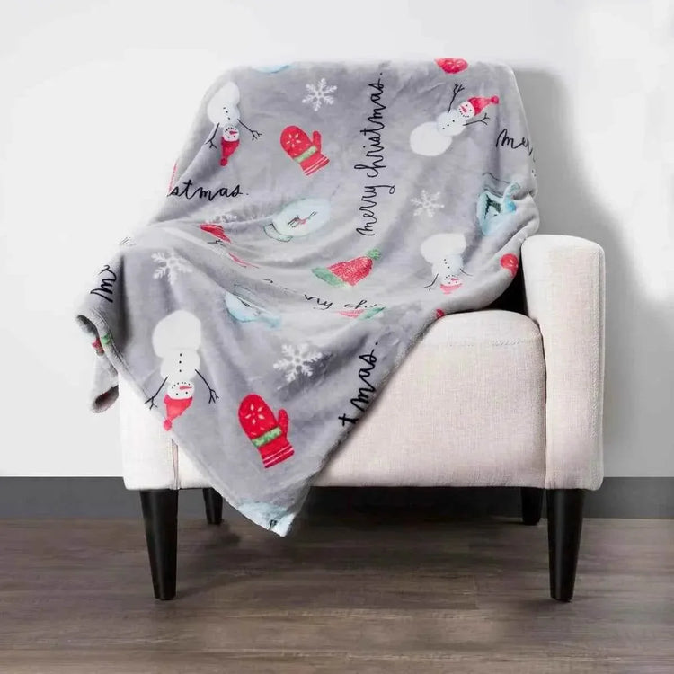 Christmas Blanket Soft, Decorative Blankets for Bed Cozy Throws for Sofa, Soft Plush Throw Embroidered Home Sweet Home by DSERS