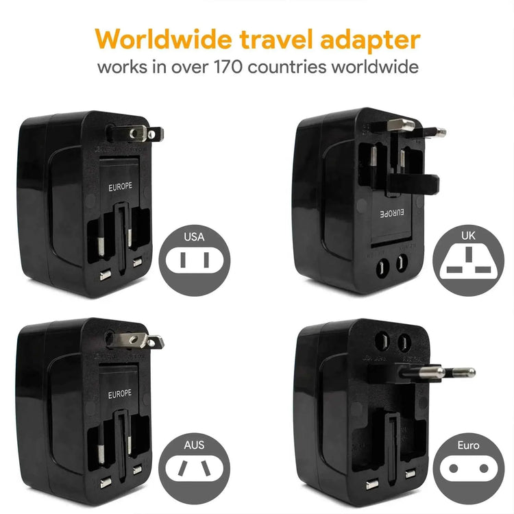 International Travel Adapter with USB Ports Power Adapters by Travellty