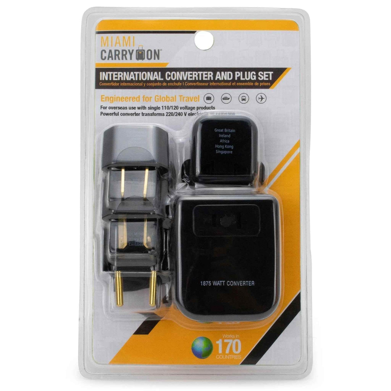 Step-down Travel Voltage Converter and Adapter Kit with Pouch Power Adapters by Travellty