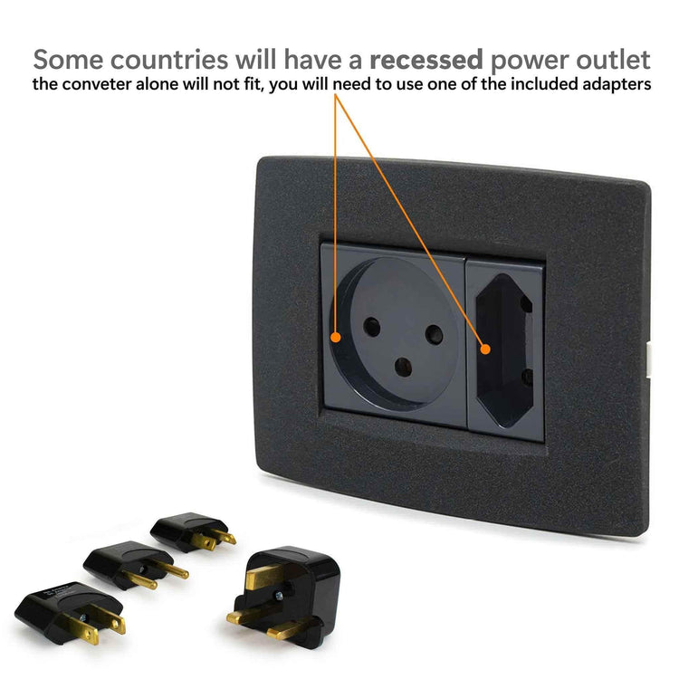 Step-down Travel Voltage Converter and Adapter Kit with Pouch Power Adapters by Travellty