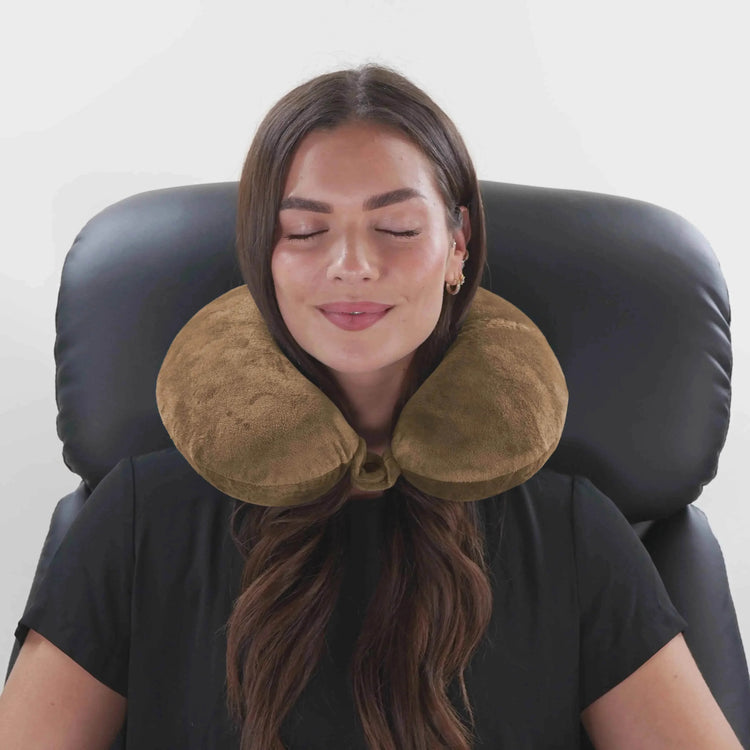 Plush Microbeads Travel Neck Pillow Travel Pillows by Travellty