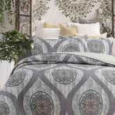 DaDa Bedding Rustic Grey Mosaic Distressed Medallion Reversible Quilted Bedspread Set (SD16299) Bedspreads by DaDalogy Bedding Collection