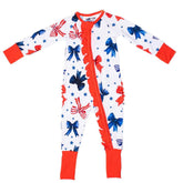 Convertible Ruffle Zippy Red White & Bows by Khlobe