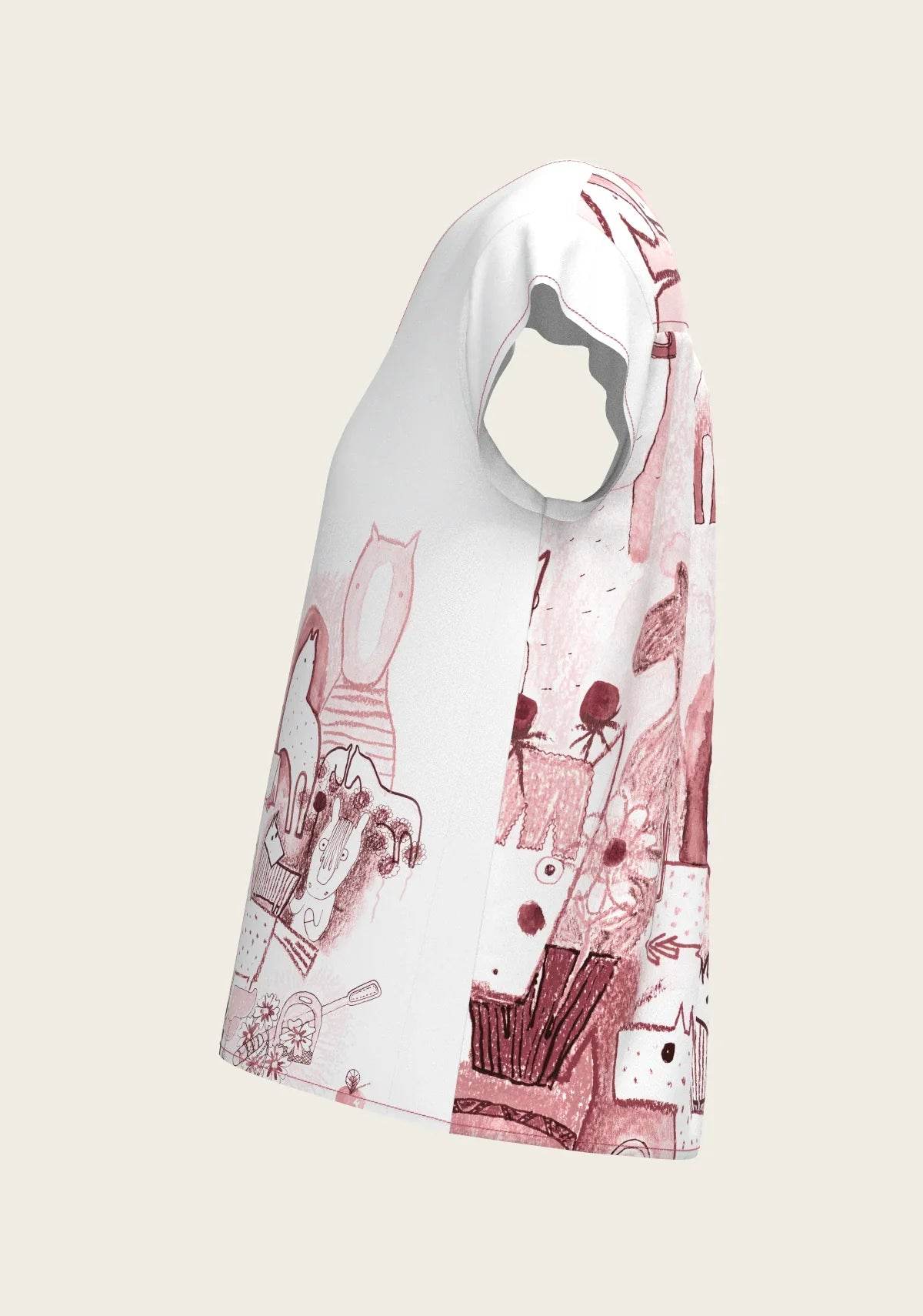 The Horse Fair in Rose Loose Fitting V Neck Shirt ESPOIR RIDER APPAREL by Espoir Equestrian