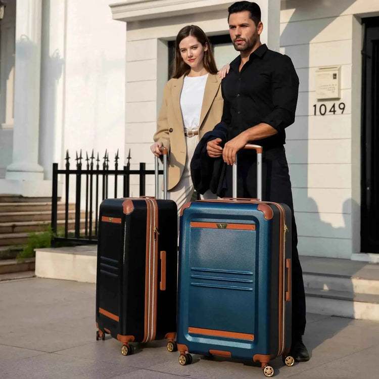 Vintage 3 Piece Expandable Retro Luggage Set Luggage Sets by Travellty