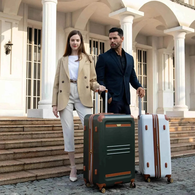 Vintage 3 Piece Expandable Retro Luggage Set Luggage Sets by Travellty