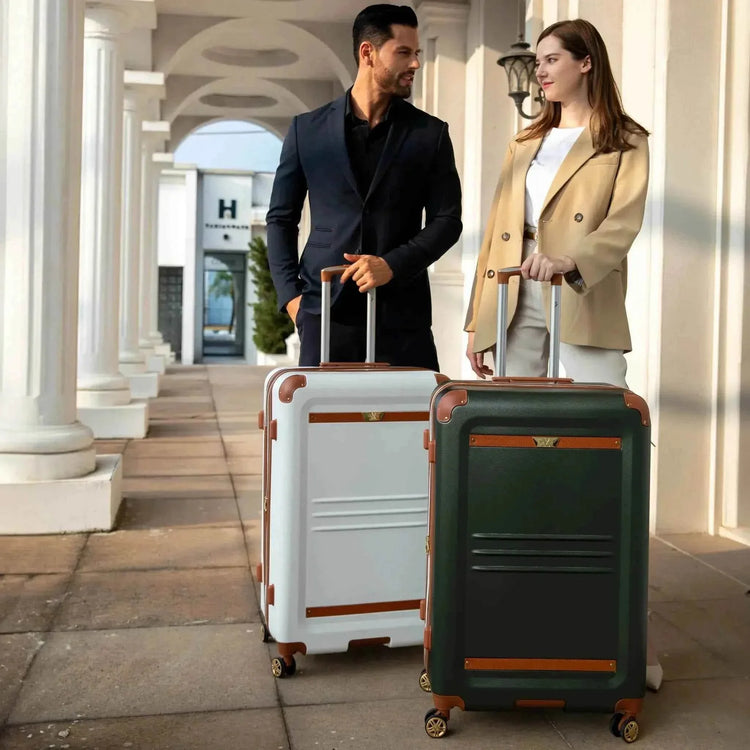 Vintage 3 Piece Expandable Retro Luggage Set Luggage Sets by Travellty