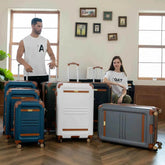 Vintage 3 Piece Expandable Retro Luggage Set Luggage Sets by Travellty