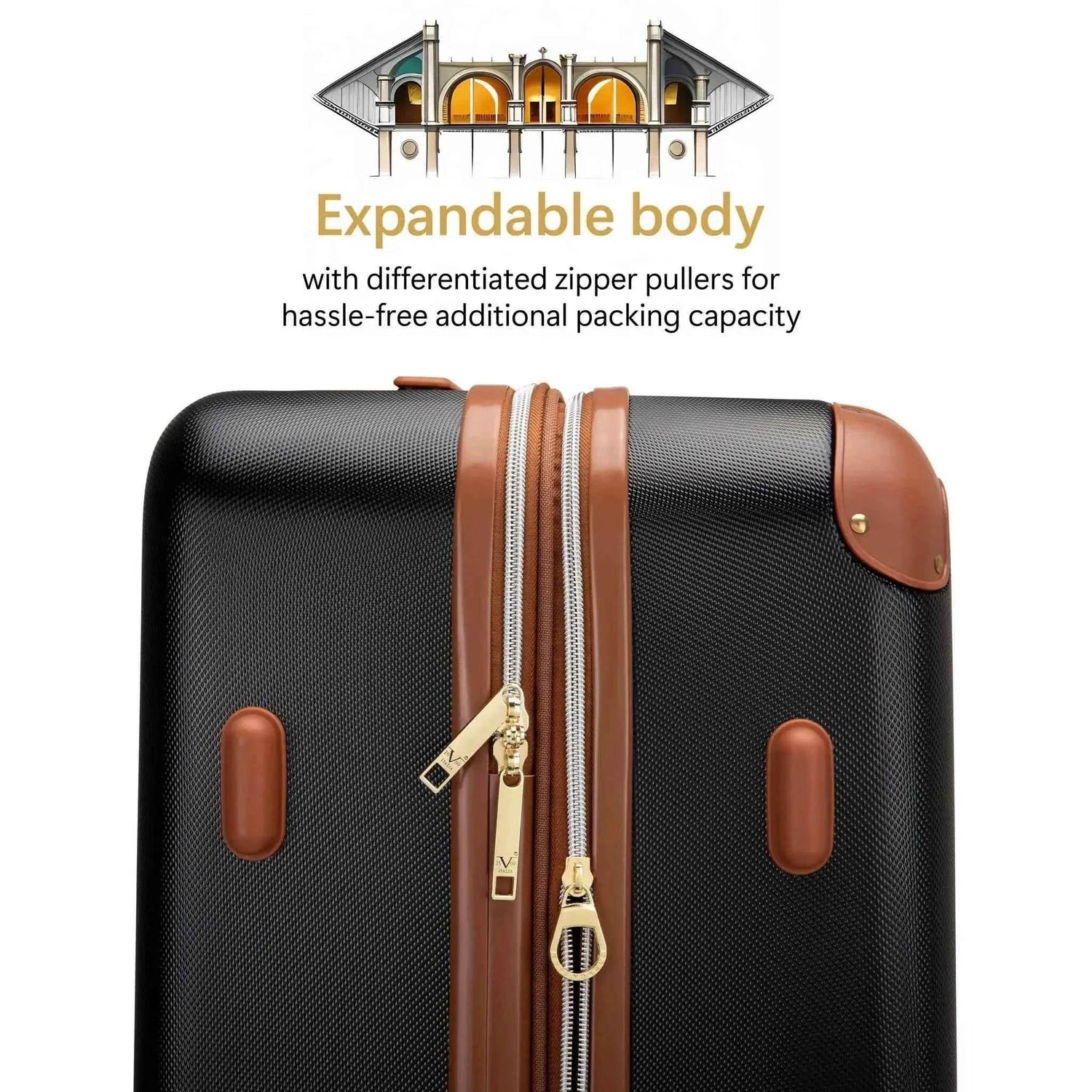 Vintage 3 Piece Expandable Retro Luggage Set Luggage Sets by Travellty