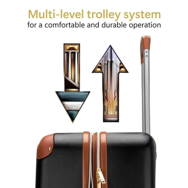 Vintage 3 Piece Expandable Retro Luggage Set Luggage Sets by Travellty