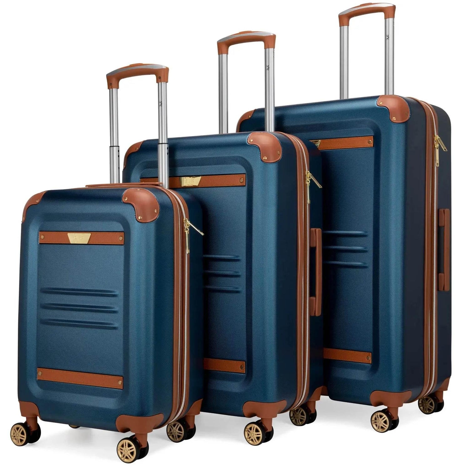 Vintage 3 Piece Expandable Retro Luggage Set Luggage Sets by Travellty