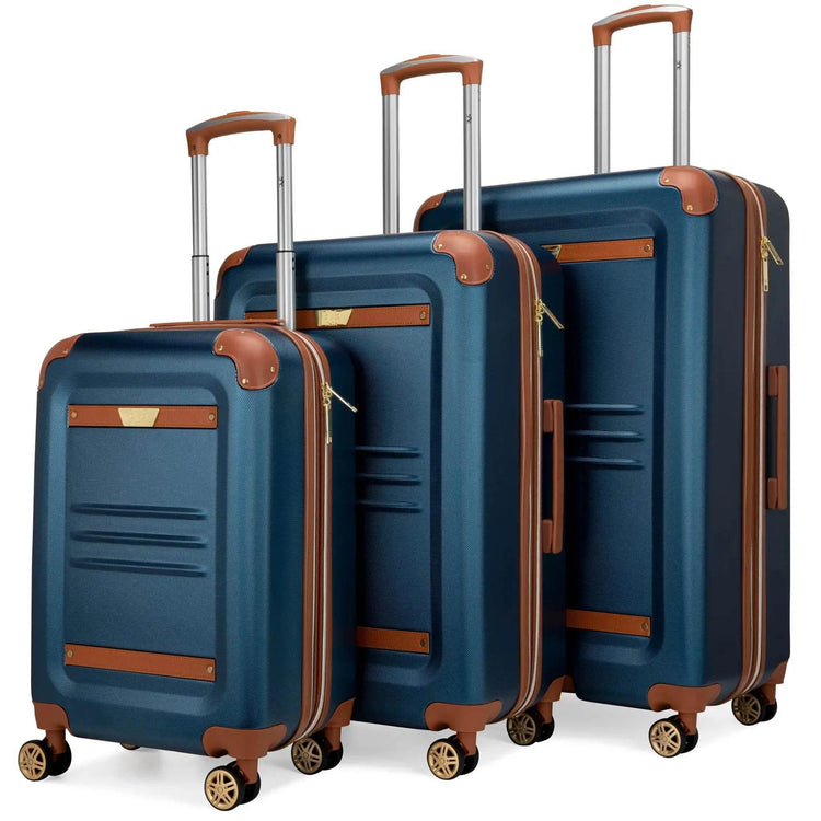 Vintage 3 Piece Expandable Retro Luggage Set Luggage Sets by Travellty