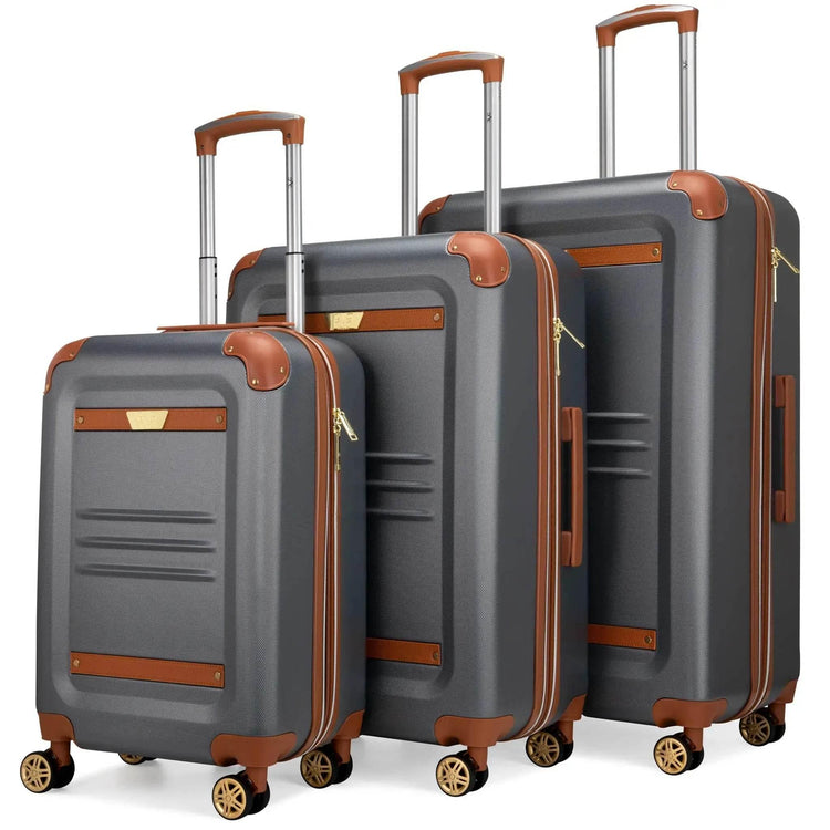 Vintage 3 Piece Expandable Retro Luggage Set Luggage Sets by Travellty