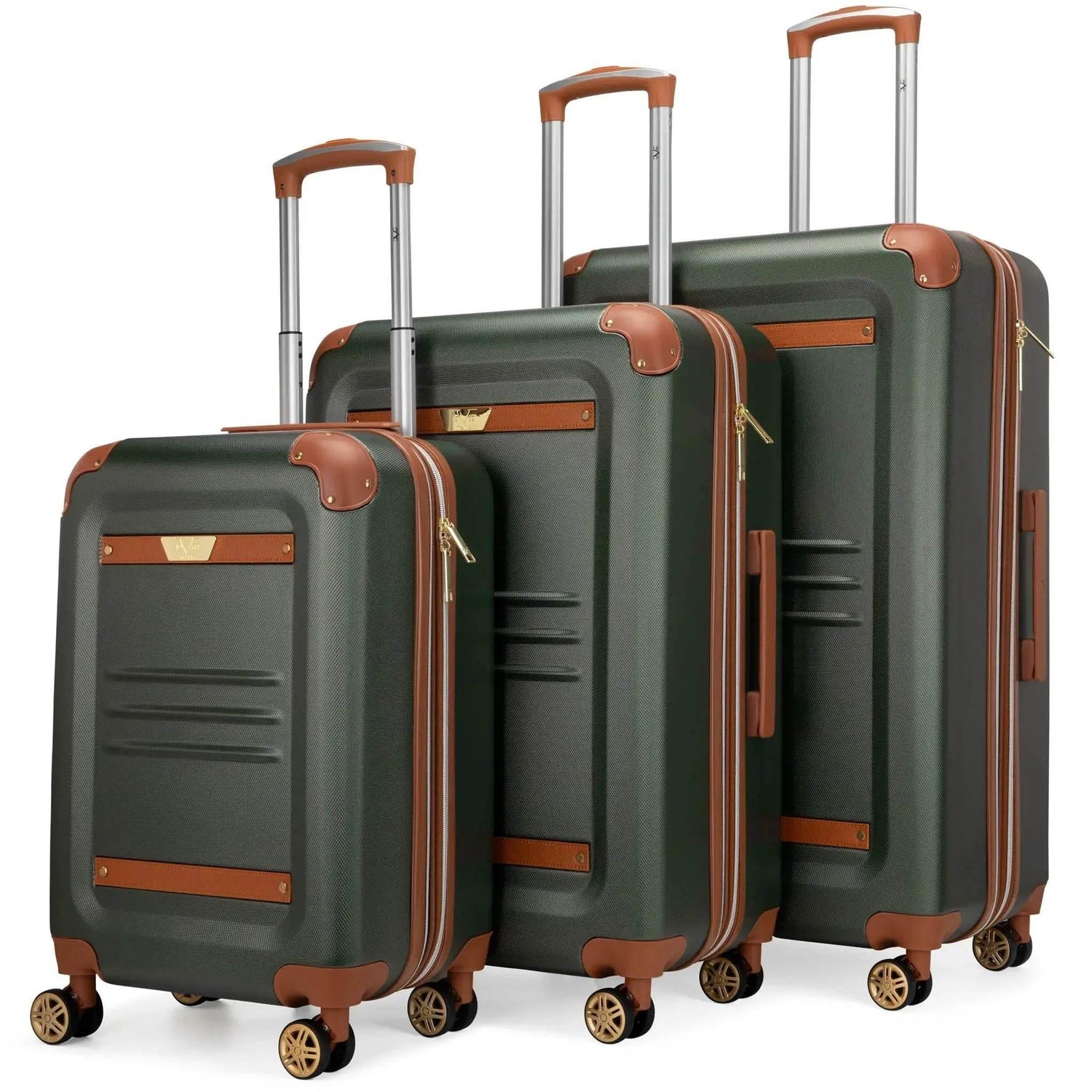 Vintage 3 Piece Expandable Retro Luggage Set Luggage Sets by Travellty