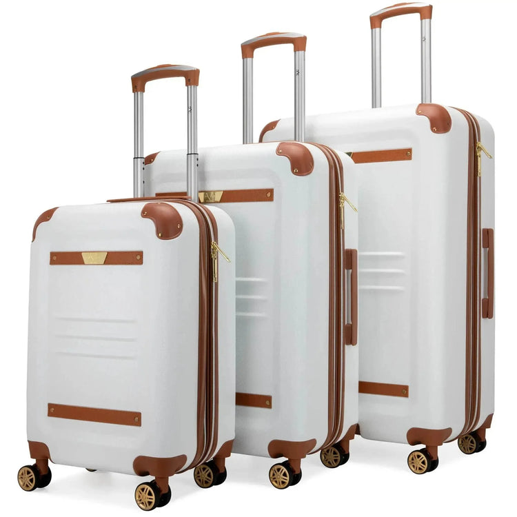 Vintage 3 Piece Expandable Retro Luggage Set Luggage Sets by Travellty
