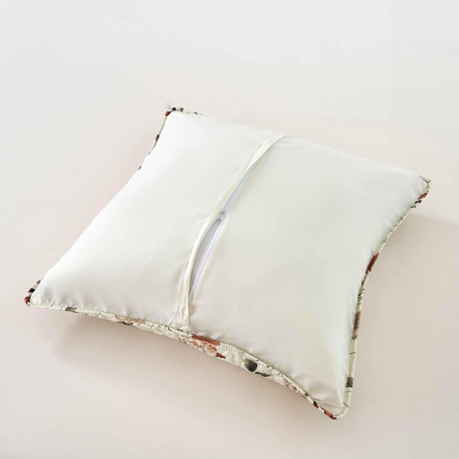 Enchanted Meadow Throw Pillow Euro Cover - Zippered Floral Design in Beige, Rose, and Soft Green, Premium Soft Microfiber, Euro Sham in 26x26 Inches (26" x 26" 1 Piece) Throw Pillow Covers by DaDalogy Bedding Collection