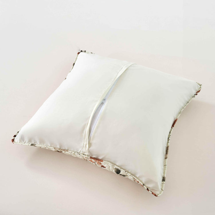 Enchanted Meadow Throw Pillow Euro Cover - Zippered Floral Design in Beige, Rose, and Soft Green, Premium Soft Microfiber, Euro Sham in 26x26 Inches (26" x 26" 1 Piece) Throw Pillow Covers by DaDalogy Bedding Collection
