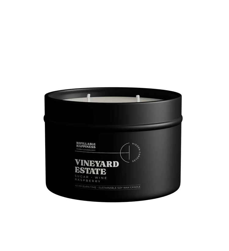 Vineyard Estate Candle Refill Candle Tin by Hidden Candles