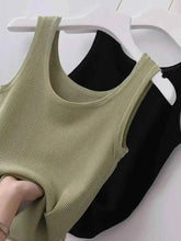 Plus Size Ribbed Knit Scoop Neck Tank Top women Attire by Trendsi