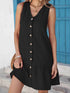 Plus Size Sleeveless Button-Front V-Neck Casual Mini Dress women Attire by Trendsi