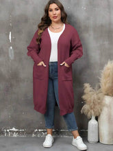 Plus Size Long Sleeve Pocketed Cardigan women Attire by Trendsi