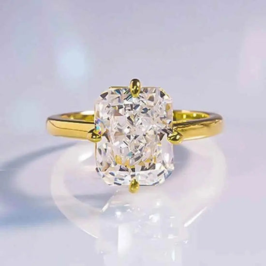 Radiant Cut Lab Moissanite Diamond Ring 100% Real 925 Rings by Dropshee