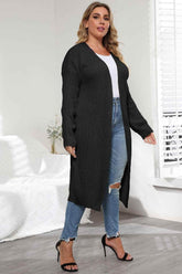 Plus Size Open Front Long Sleeve Cardigan women Attire by Trendsi
