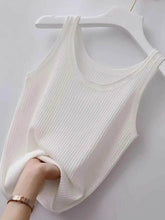 Plus Size Ribbed Knit Scoop Neck Tank Top women Attire by Trendsi