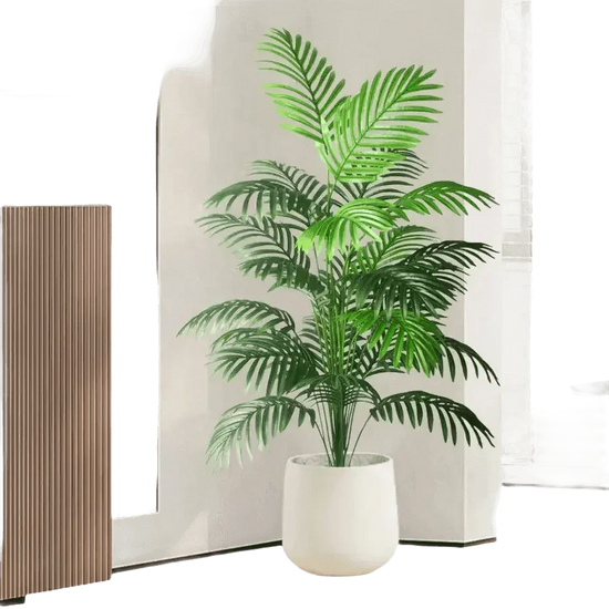 Palmera Areca Artificial Grande en Maceta Blanca - Planta Tropical Falsa Palm Tree en Maceta Blanca Artificial Trees by Kmitang Official Store