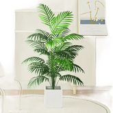 Palmera Areca Artificial Grande en Maceta Blanca - Planta Tropical Falsa Palm Tree en Maceta Blanca Artificial Trees by Kmitang Official Store