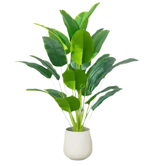 Artificial Bird of Paradise Plant in White Pot Large Tropical Artificial Bird of Paradise Tropical Artificial Plastic Palm Plant Artificial Flowers by Kmitang Official Store