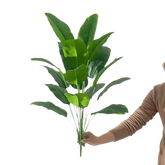 Artificial Bird of Paradise Plant in White Pot Large Tropical Artificial Bird of Paradise Tropical Artificial Plastic Palm Plant Artificial Flowers by Kmitang Official Store
