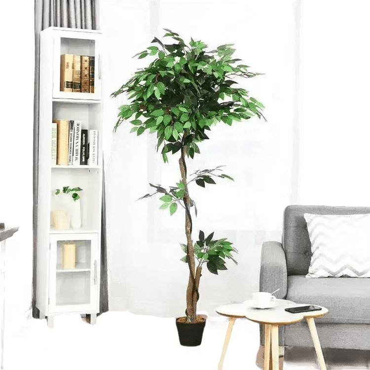 Artificial Ficus Silk Tree in Black Pot fake trees by House Nice Store