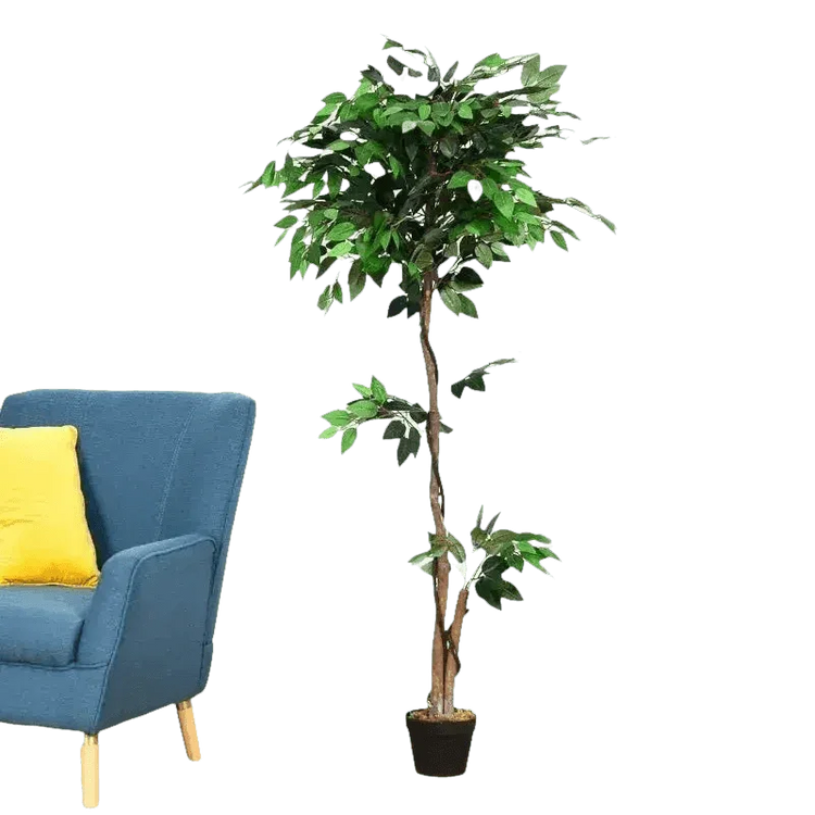 Artificial Ficus Silk Tree in Black Pot fake trees by House Nice Store