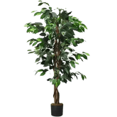 Artificial Ficus Silk Tree in Black Pot fake trees by House Nice Store