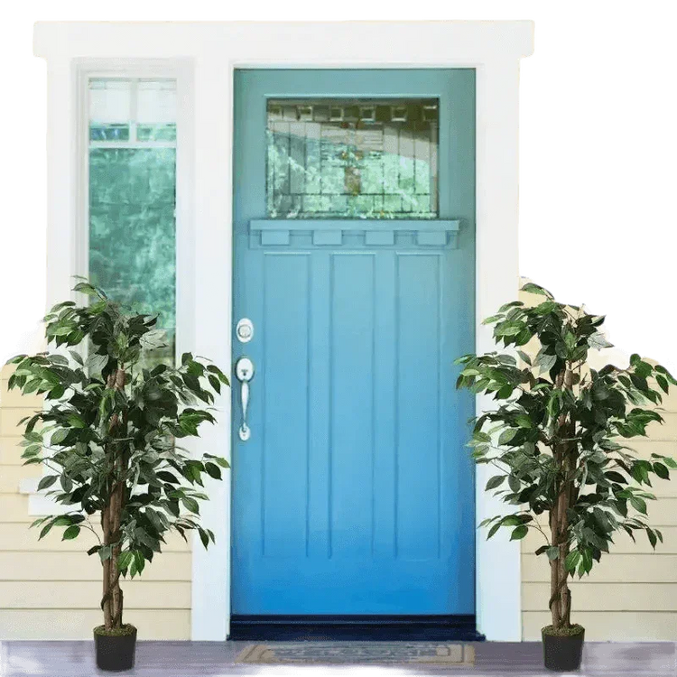 Artificial Ficus Silk Tree in Black Pot fake trees by House Nice Store