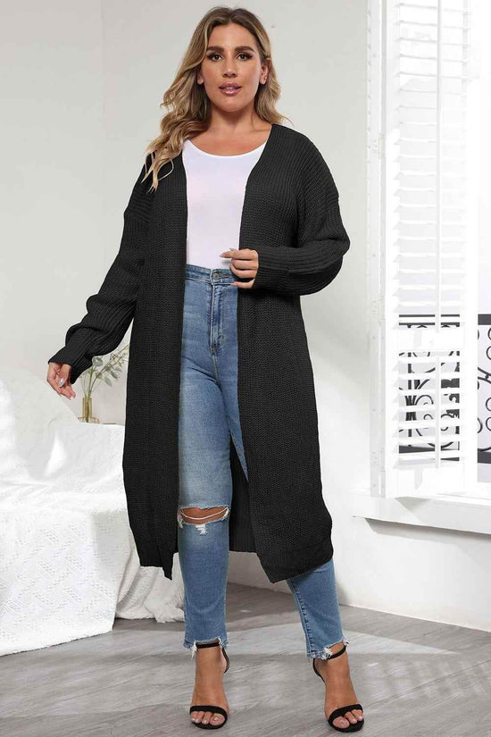Plus Size Open Front Long Sleeve Cardigan women Attire by Trendsi