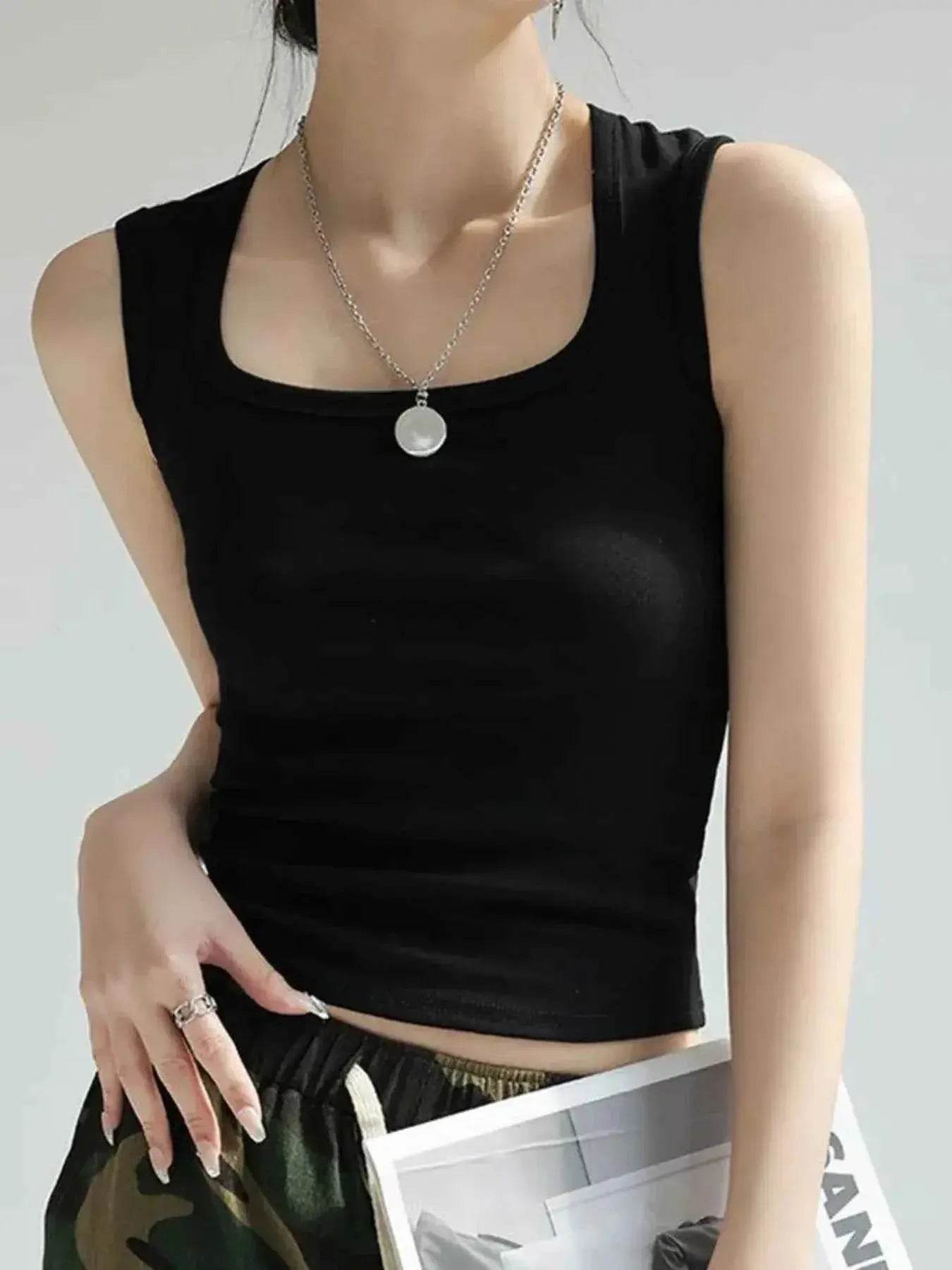 Plus Size Wide Strap Tank women Attire by Trendsi