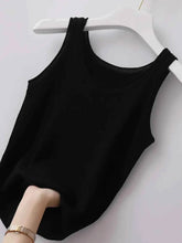 Plus Size Ribbed Knit Scoop Neck Tank Top women Attire by Trendsi