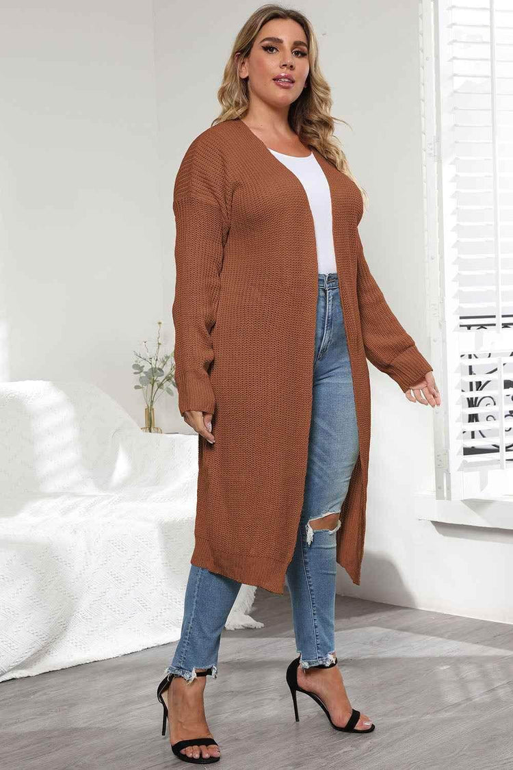 Plus Size Open Front Long Sleeve Cardigan women Attire by Trendsi