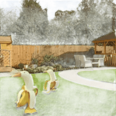 Banana Duck Creative Garden Decor Figurines Garden Decor by Beautifu Store