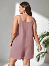 Plus Size Knotted Strap Romper with Pockets women Attire by Trendsi