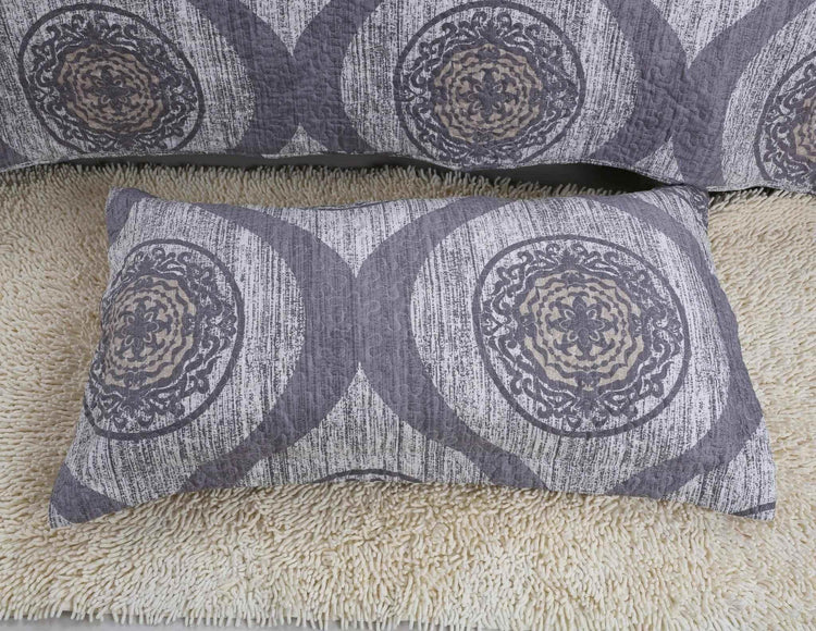 DaDa Bedding Rustic Grey Mosaic Distressed Medallion Reversible Quilted Bedspread Set (SD16299) Bedspreads by DaDalogy Bedding Collection