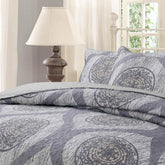 DaDa Bedding Rustic Grey Mosaic Distressed Medallion Reversible Quilted Bedspread Set (SD16299) Bedspreads by DaDalogy Bedding Collection