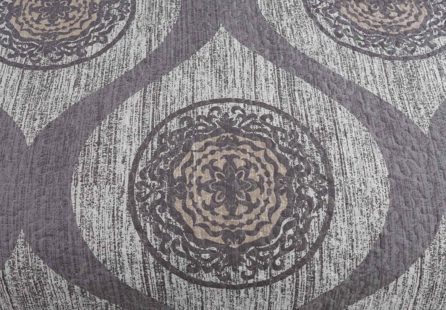 DaDa Bedding Rustic Grey Mosaic Distressed Medallion Reversible Quilted Bedspread Set (SD16299) Bedspreads by DaDalogy Bedding Collection