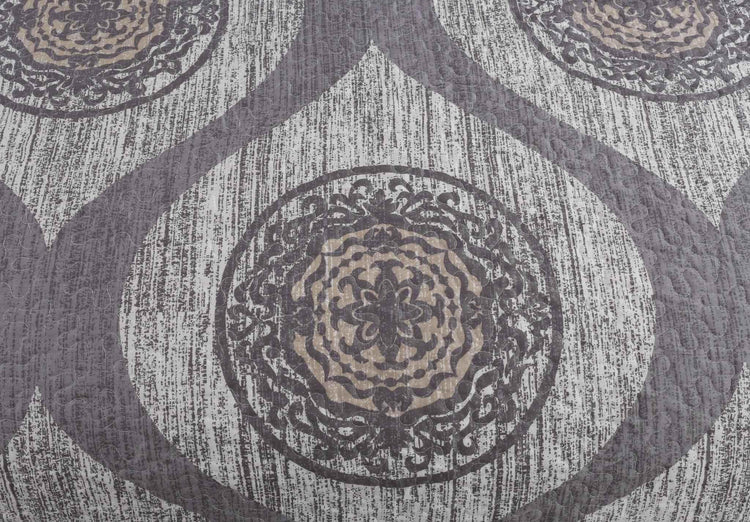 DaDa Bedding Rustic Grey Mosaic Distressed Medallion Reversible Quilted Bedspread Set (SD16299) Bedspreads by DaDalogy Bedding Collection
