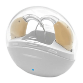 Beige Hearing Aids with Black Charging Case Sound Amplifier Hearing Aids Beige Black Hearing Aids Avoid Whistling Beige Case Hearing Aids by XceeFit Official Store