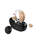 Beige Hearing Aids with Black Charging Case Sound Amplifier Hearing Aids Beige Black Hearing Aids Avoid Whistling Beige Case Hearing Aids by XceeFit Official Store