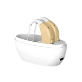Beige Hearing Aids with Black Charging Case Sound Amplifier Hearing Aids Beige Black Hearing Aids Avoid Whistling Beige Case Hearing Aids by XceeFit Official Store